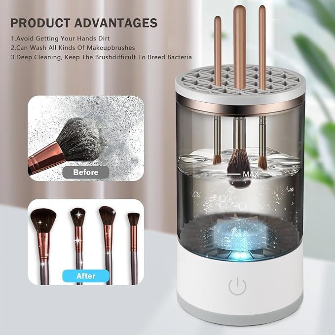 Electric Makeup Brush Cleaner & Dryer — 1-Button Deep Clean