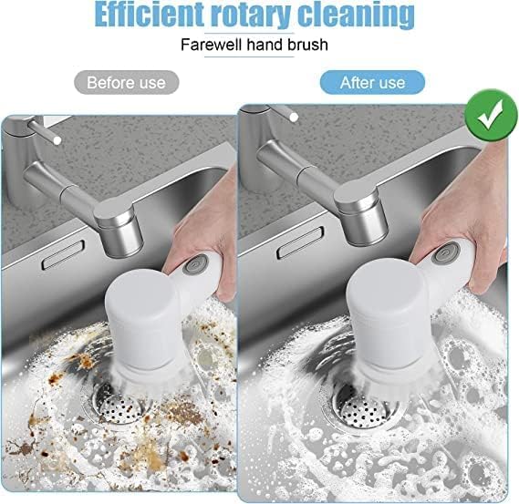 Electric Rotary Cleaning Brush — 3 Heads, Effortless Deep Clean