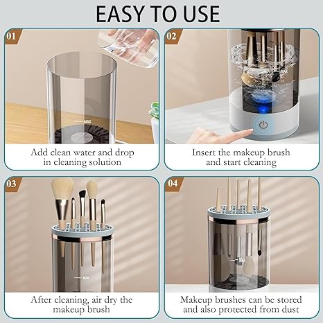 Electric Makeup Brush Cleaner & Dryer — 1-Button Deep Clean